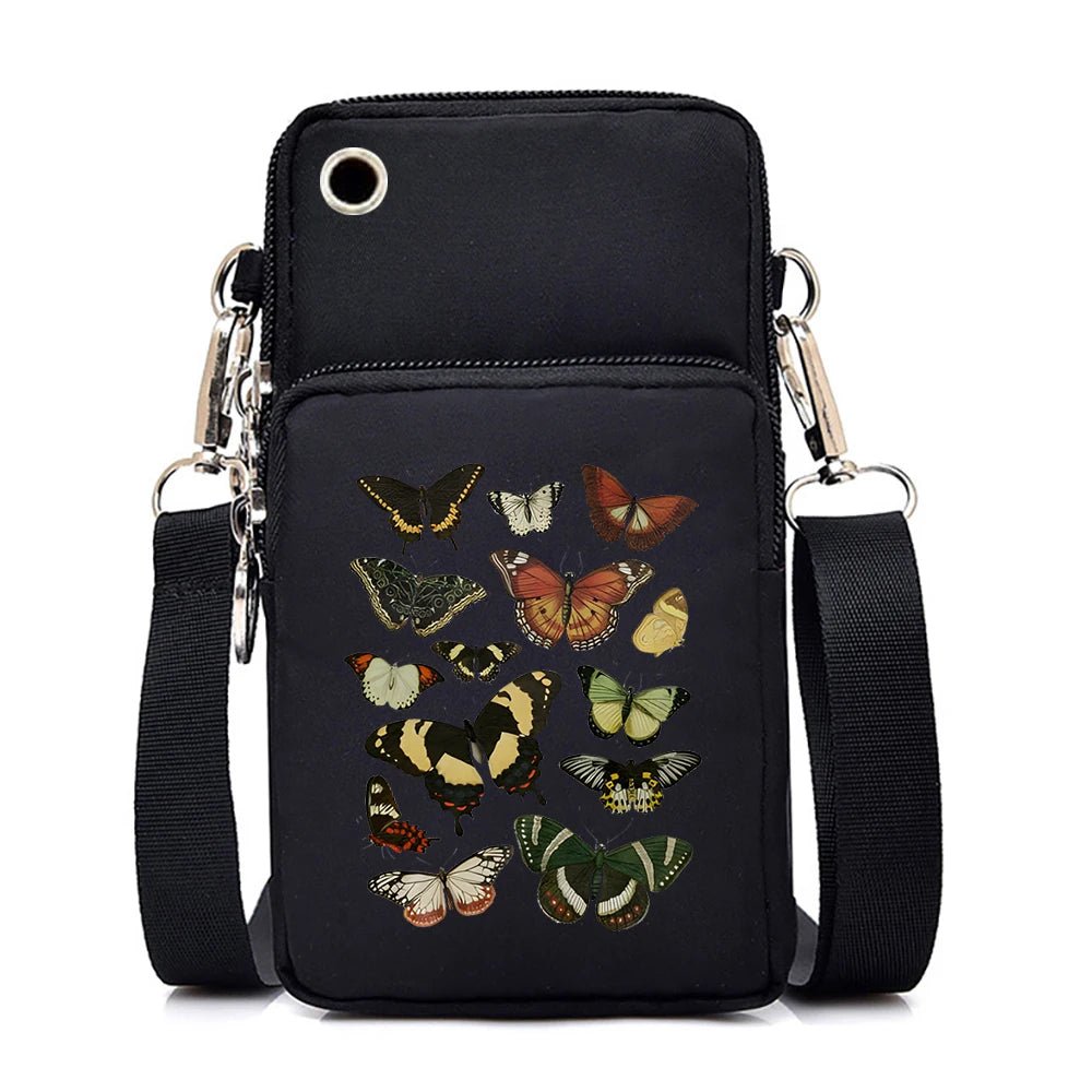 Watercolor Butterfly Phone Crossbody Bag - Mini Wallet Style