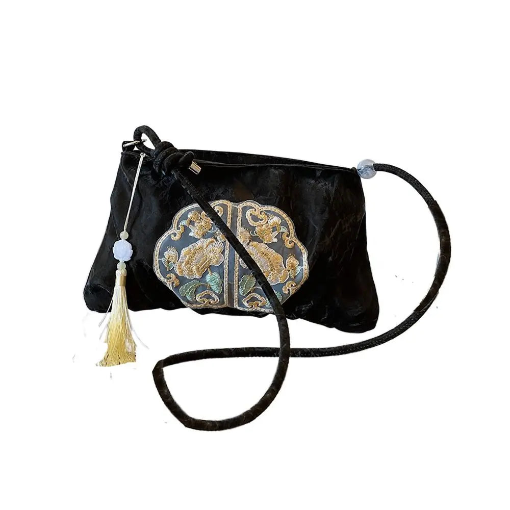 Floral Embroidered Canvas Tote Bag - Large Capacity