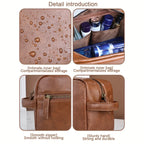Men's PU Leather Toiletry Bag - Waterproof Travel Organizer