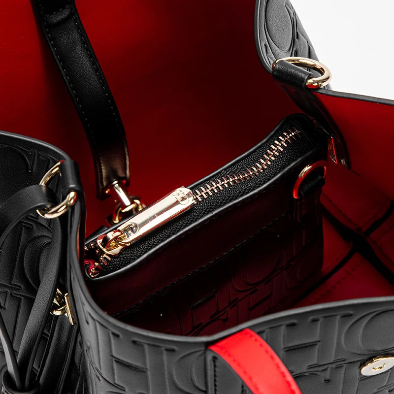 Embossed Tote Bag for Women - Chic PU Leather Handbag