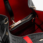 Embossed Tote Bag for Women - Chic PU Leather Handbag