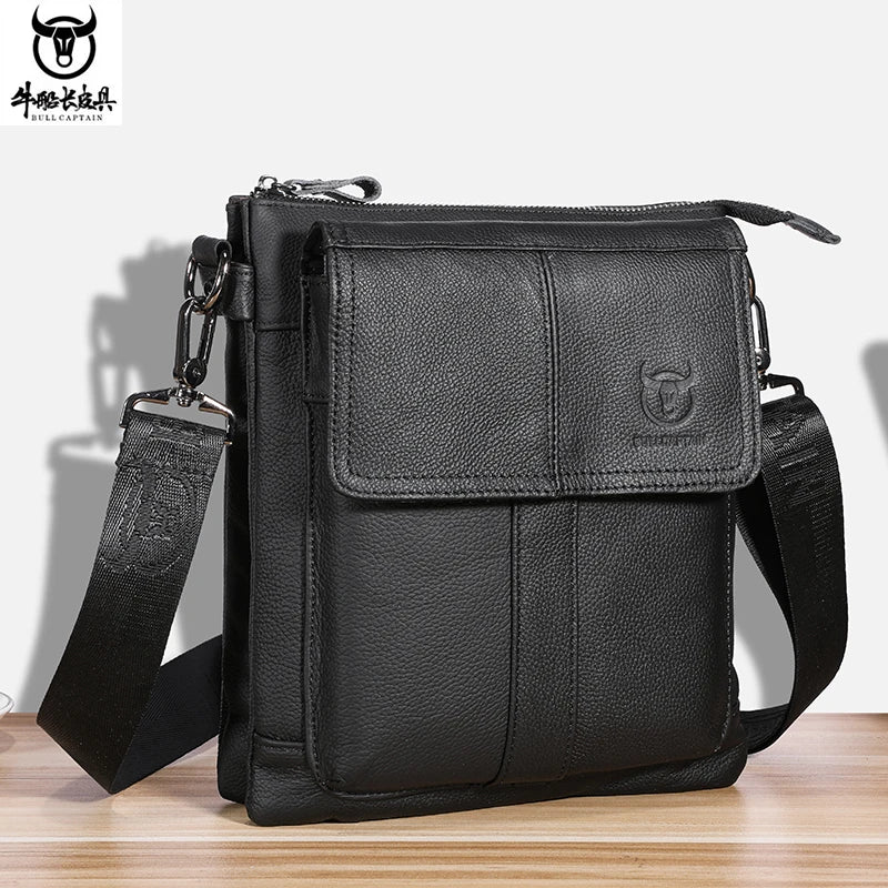 Men's Large Crossbody Bag in Genuine Cowhide Leather
