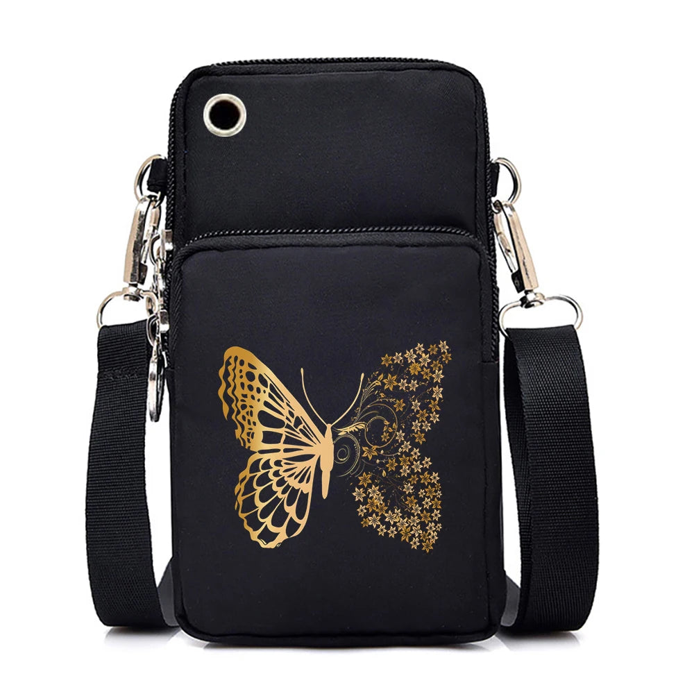 Watercolor Butterfly Phone Crossbody Bag - Mini Wallet Style