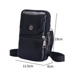 Men's Small Messenger Bag in Genuine Cowhide Leather
