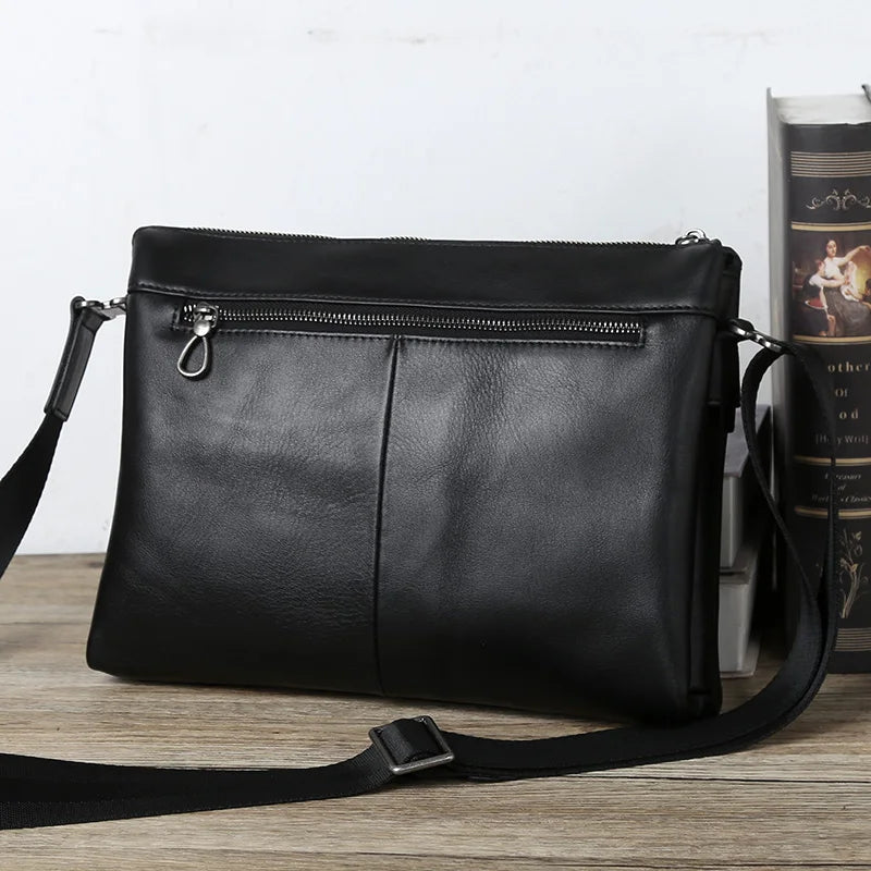 Men's Large Leather Sling Backpack - Single-Shoulder Crossbody