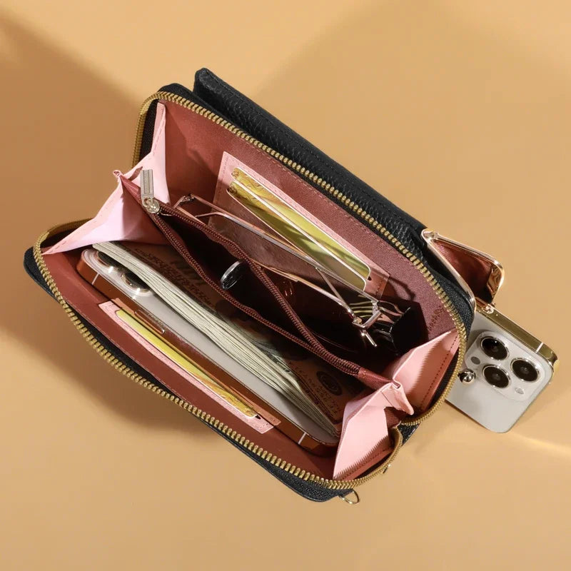 Mini Square Crossbody Bag for Women - Matte PU Leather