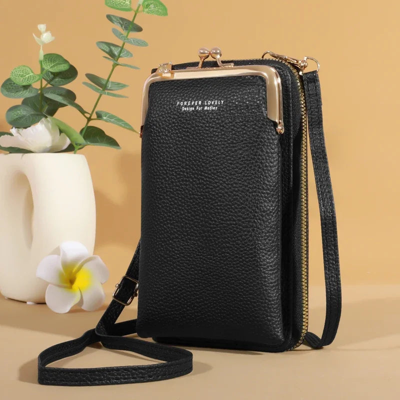 Mini Square Crossbody Bag for Women - Matte PU Leather