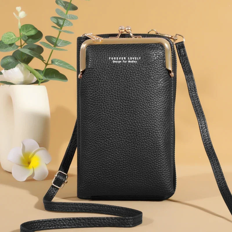 Mini Square Crossbody Bag for Women - Matte PU Leather