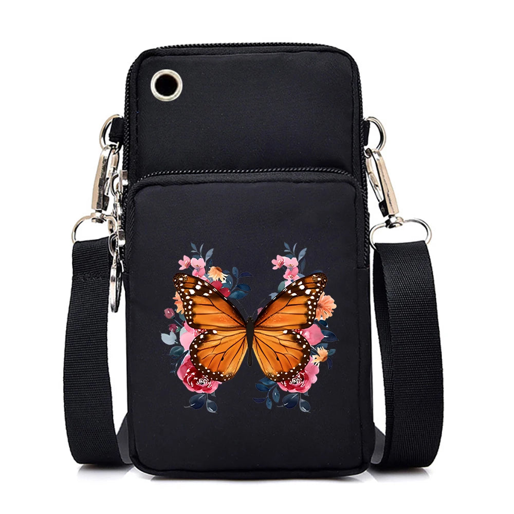 Watercolor Butterfly Phone Crossbody Bag - Mini Wallet Style