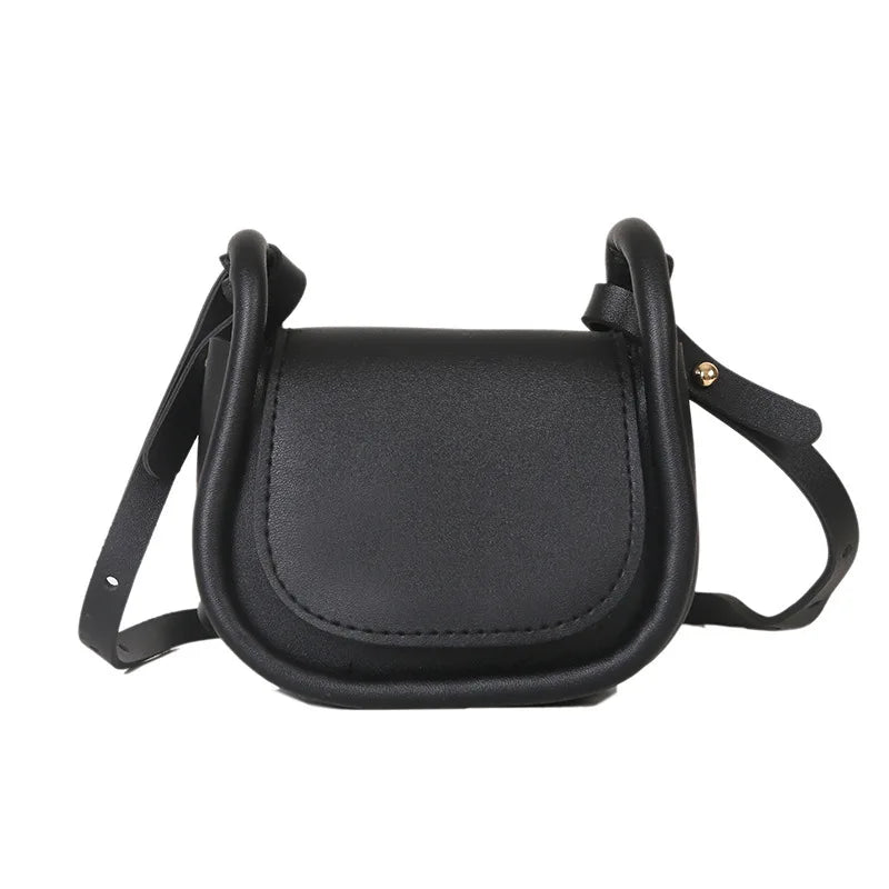 Mini Saddle Crossbody Bag for Women - Candy Color PU Leather