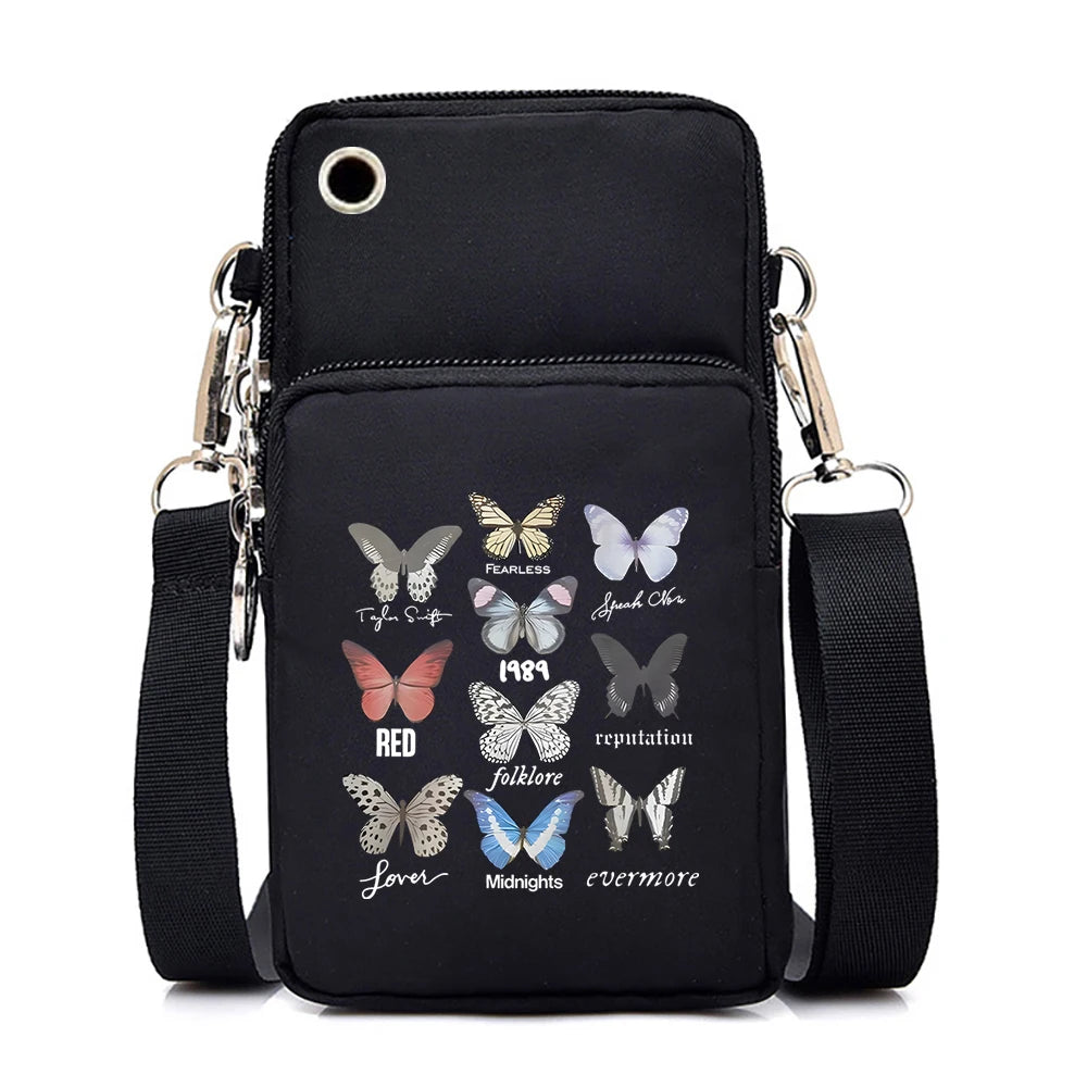 Watercolor Butterfly Phone Crossbody Bag - Mini Wallet Style