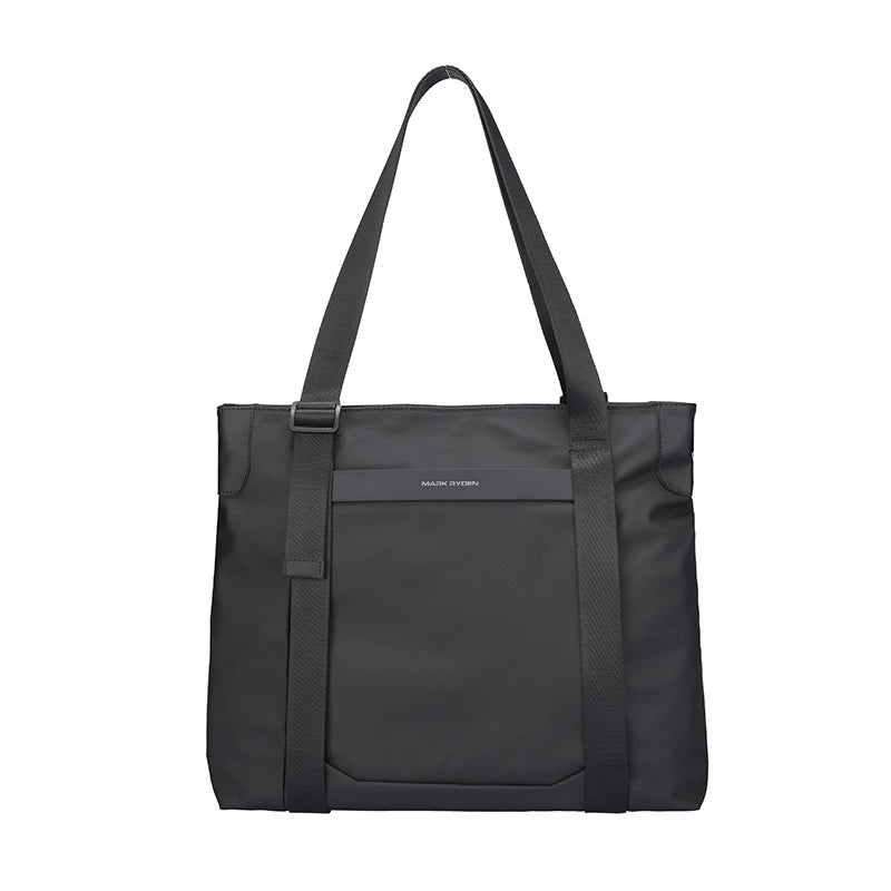 Men's Leather Messenger Bag for 14-Inch Laptop - Black