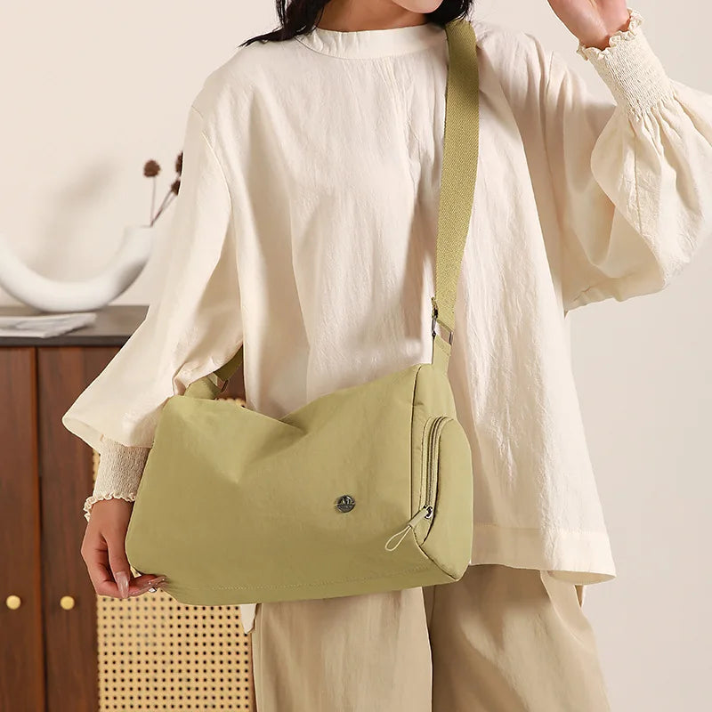 Large Nylon Crescent Bag for Women - Korean Style Crossbody