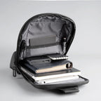 Men's Vertical Crossbody Bag - 100% Genuine Cowhide Leather