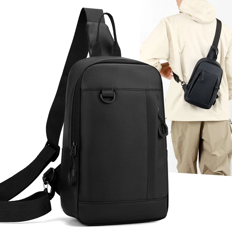 Men's Compact Anti-Theft Sling Bag - USB Chest & Crossbody Pack