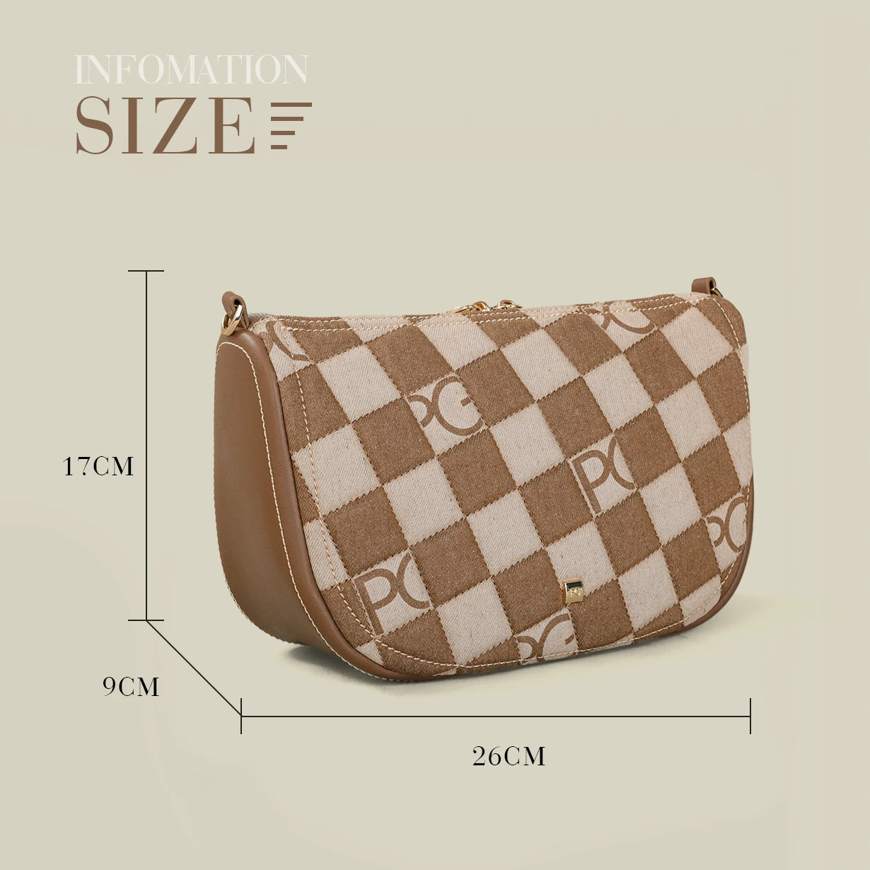 Quilted Crossbody Bag for Women - Gold Chain Strap