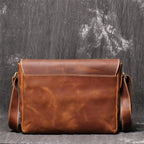 Men's Retro Leather Messenger Bag - Fits 14-inch Laptop