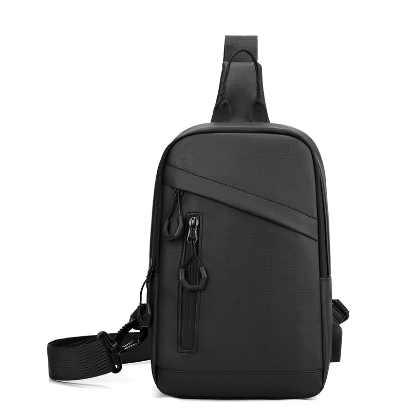 Men's Compact Anti-Theft Sling Bag - USB Chest & Crossbody Pack