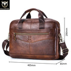 Men's Genuine Leather Briefcase for 14-Inch Laptop