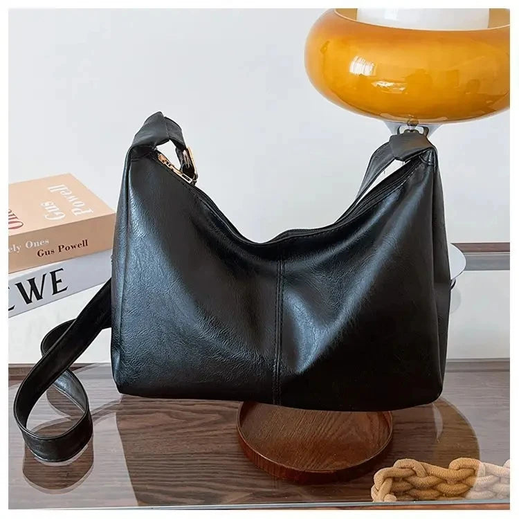 Women's Large Vintage Tote Bag - Soft PU Leather