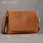 Luufan Crazy Horse Leather Messenger Bag - Fits 15.6-inch Laptop
