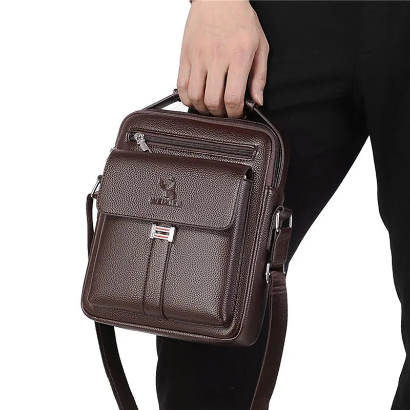 Men's Waterproof Messenger Bag for Tablet - PU Leather